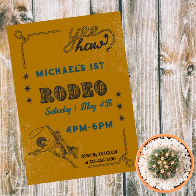 Invitation Rodeo Western Riding Cowboy Anniversaire (Créateur téléchargé)