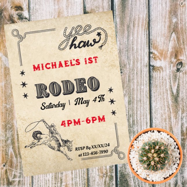 Invitation Rodeo Western Riding Cowboy Rodéo Anniversaire (Créateur téléchargé)