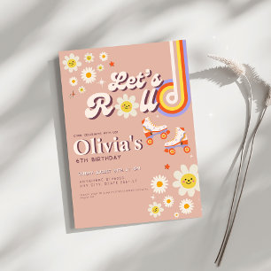 Invitation Roll Retro Super Roller Skate Anniversaire