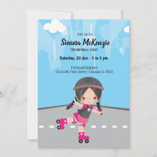 Invitation Roller Skate girl