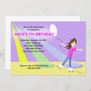 Invitation ROLLER SKATE Rollerskate 5x7 Anniversaire