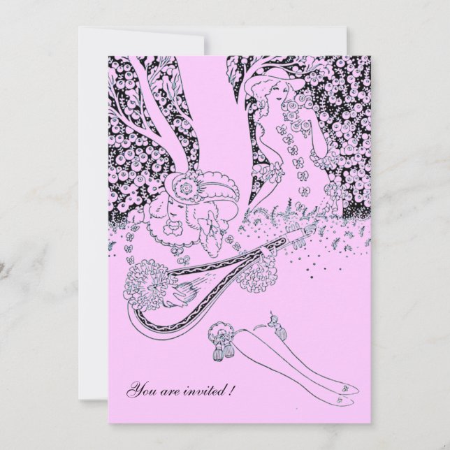 INVITATION ROMANCE / AMANTS ROMANTIQUES FÊTE DE MARIAGE LILAS (Devant)