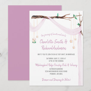 Invitation Romance Éclectique - Lilac Drape Mason Jar Lumière