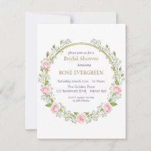 Invitation Romance Émouvant : Roses Roses et Souffle de Bébé