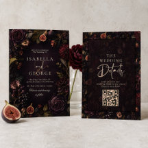 Romance Enraciné Mariage Floral Bordeaux Ténébreux