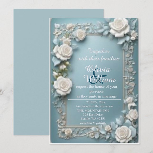 Invitation Romance Givré (Devant / Derrière)