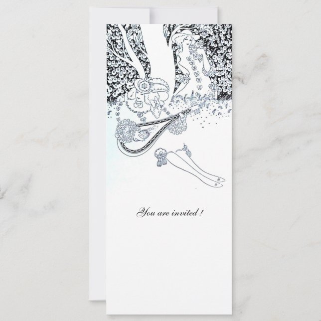 INVITATION ROMANCE, ROMANTIQUE AMOUREUX BLACK WHITE MARIAGE P (Devant)