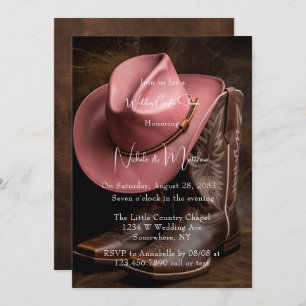 Invitation Romance rustique : Bottes & Casquette Mariage Coup
