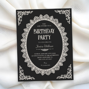 Invitation Romance sombre élégant anniversaire