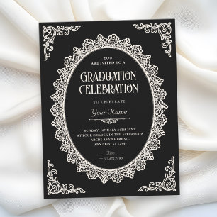Invitation Romance sombre élégant de fin d'études