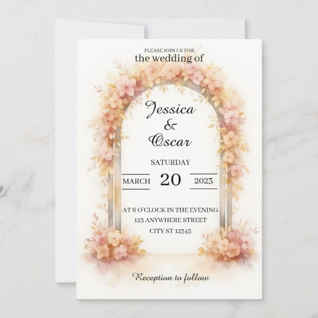 Invitation Romantic Arch Wedding (Devant)