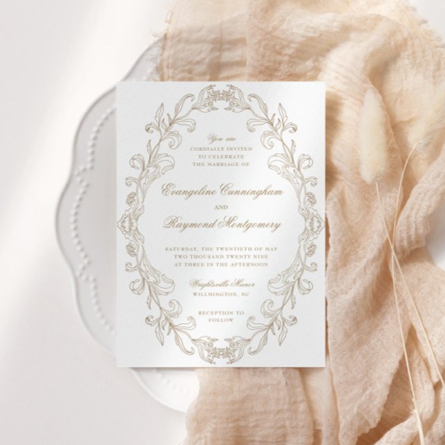 Invitation Romantic Baroque Ornate Frame Wedding (Créateur téléchargé)