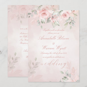 Invitation Romantic Blush Pink Secret Garden Roses Mariage