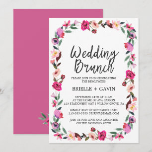 Invitation Romantic Fairytale Blossom Wreath Mariage Brunch