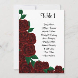 Invitation Romantic Fall rouge rose mariage panneau de siège
