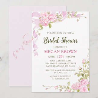 Invitation Romantic Floral Bridal Shower Elegant Gadren Style