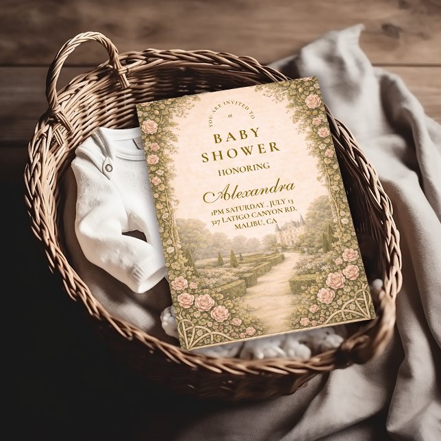 Invitation Romantic Garden Estate Path Baby Shower (Créateur téléchargé)
