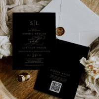 Romantic Gold Noir Monogramme QR Code Retour Maria
