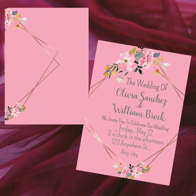 Invitation Romantic Love Magical Pink Wedding  (Créateur téléchargé)