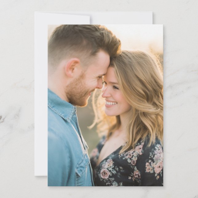 Invitation Romantic Navy Floral Photo (Devant)