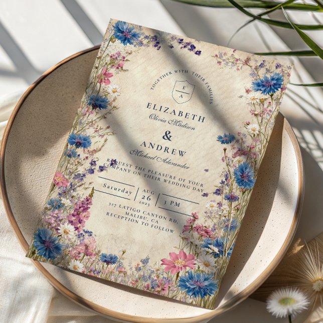 Invitation Romantic Spring Wildflower Wedding (Créateur téléchargé)