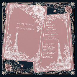 Invitation Romantic Traveling from Miss to Mrs Bridal Shower 