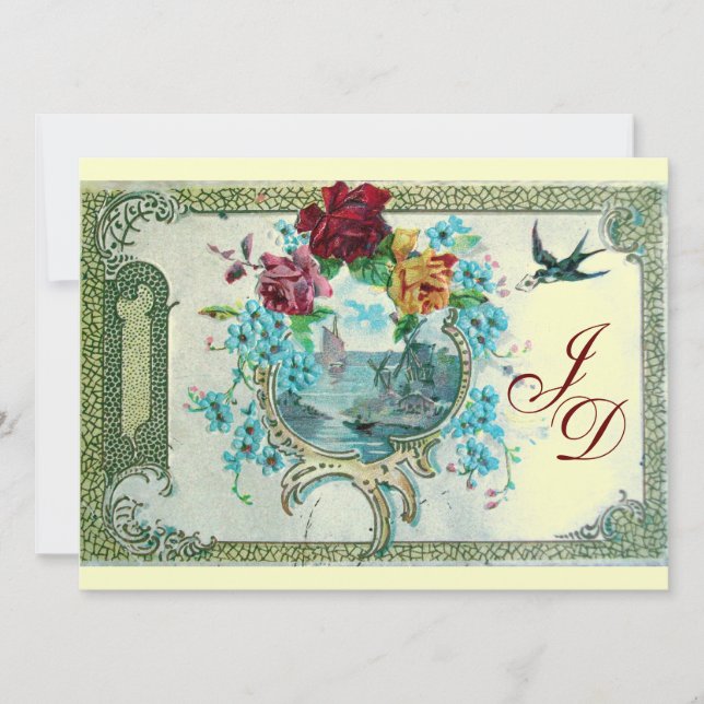 Invitation ROMANTİCA 3 MONOGRAM or papier métallique 2 (Devant)