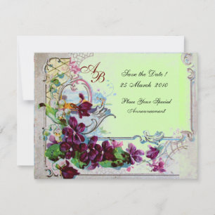 Invitation ROMANTICA 4 MONOGRAMME 2, Vert
