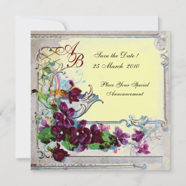 Invitation ROMANTICA 4 MONOGRAMME ,Jaune (Devant)