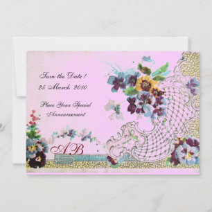 Invitation ROMANTİCA Mariage rose bleu rose