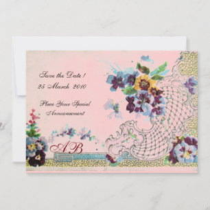 Invitation ROMANTİCA Mariage rose bleu rose
