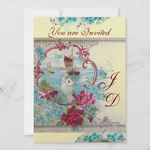 Invitation ROMANTİCA MONOGRAM or papier métallique