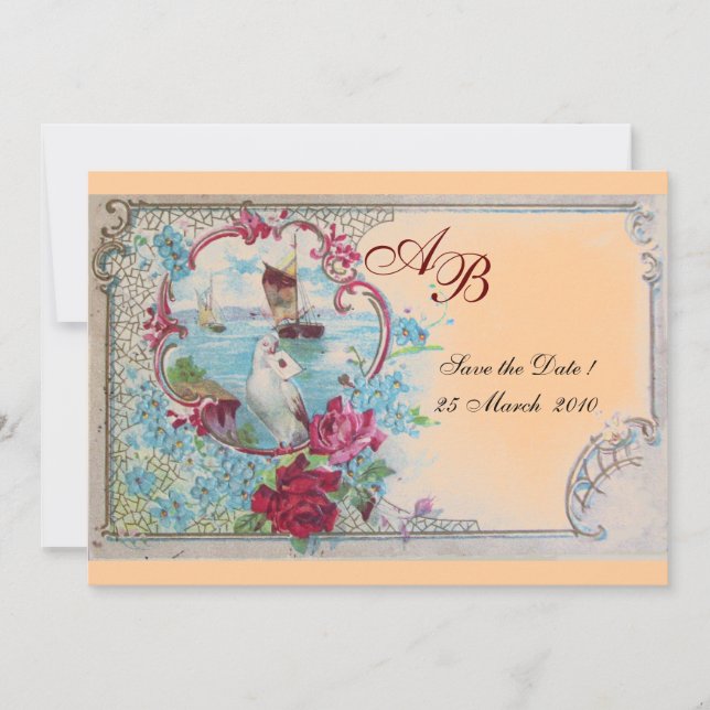 INVITATION ROMANTICA  MONOGRAMME (Devant)