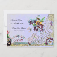 ROMANTİCA Rose Bleu Floral Monogramme de Mariage