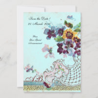 ROMANTİCA Rose Turquoise Bleu Monogramme Floral de