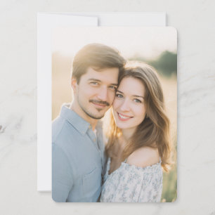 Invitation Romantique Beige Photo Naturelle