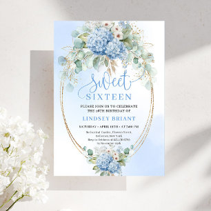 Invitation Romantique Bohème Bleue Fleurie pour Sw