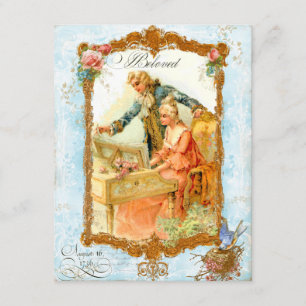 Invitation Romantique Couple Français Style Vintage Invitatio