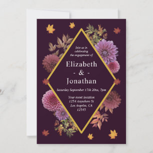 Invitation Romantique Dahlia d'automne