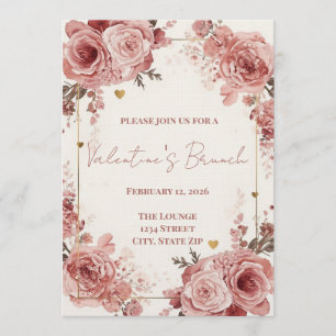 Invitation romantique de brunch de la Saint-Valent