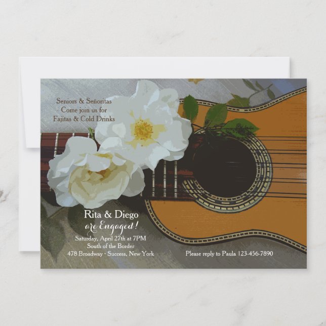 Invitation romantique de guitare (Devant)