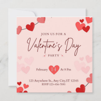 Invitation romantique de la Saint-Valentin au cœur