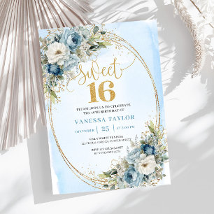 Invitation Romantique de Sweet Sixteen au Vert Fon