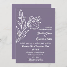 Romantique élégant mariage floral mauve