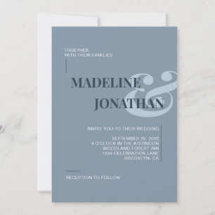 Invitation Romantique Elegant Plain Dusty Mariage