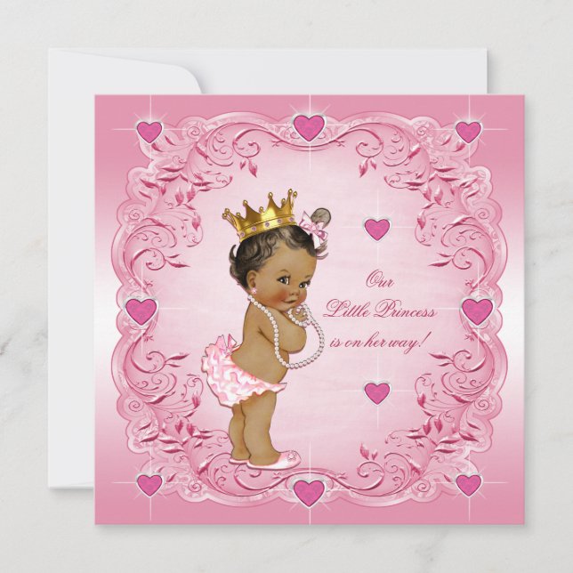 Invitation Romantique Ethnic Princess Love Hearts Baby shower (Devant)