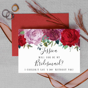 Invitation Romantique Floral Serez-Vous Ma Femme D'Accueil ?