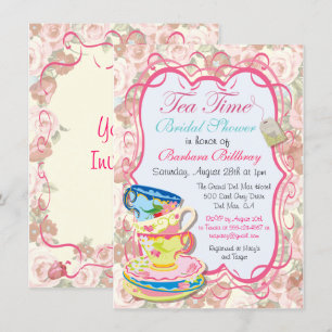 Invitation Romantique Floral Tea Party
