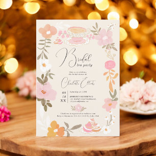 Invitation Romantique Jolie fête de thé floral douche nuptial