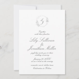 Invitation Romantique moderne minimaliste lumière et Mariage